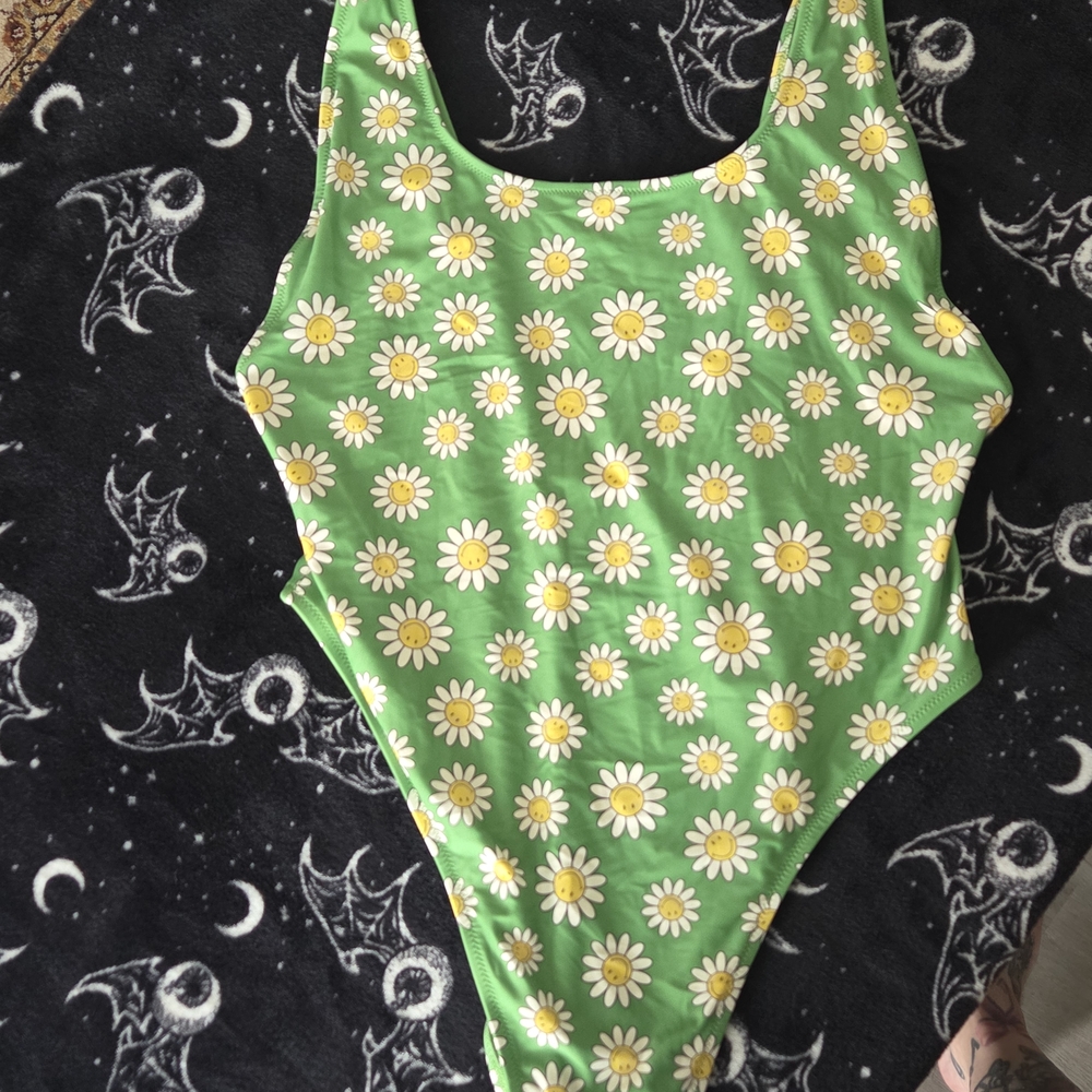 Aerie Green Floral One-Piece Swimsuit